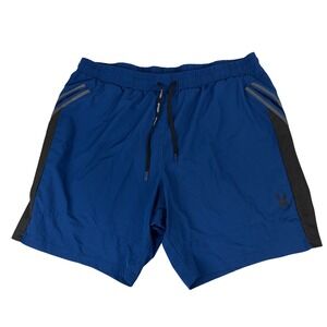 Spyder Active Men Blue Athletic Workout Shorts Size XL TG ProWeb Zip Pockets